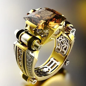 Vintage Jewelry Rings for Men Gothic Stainless Steel Ring Gold Color Fidget Ring Mens Jewellery