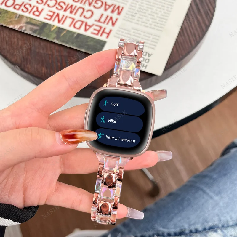 Dazzling Transparent Band for For Fitbit Versa 4 3 2 Watch Band Correa For  Fitbit Sense