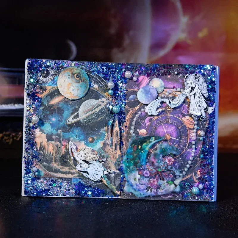 Material Paper Star Fantasy Base Moon Phase Writing Background Decoration Handbook Scrapbook Notebooks 13*11CM 30Pieces