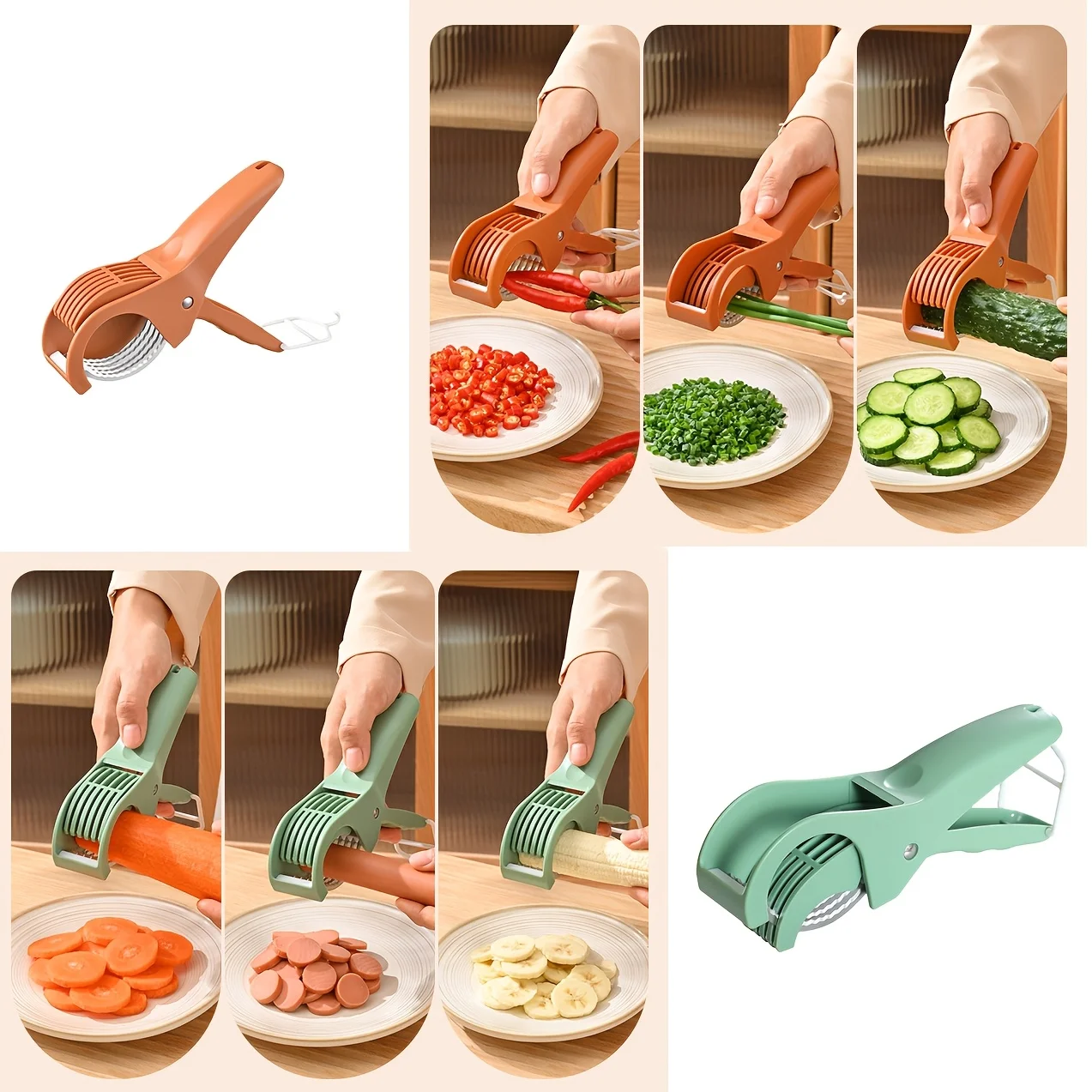 Multifunctional Vegetable and Fruit Slicer -Kitchen Cutter with Adjustable Blade, for Carrots, Cucumbers, Tomatoes, and More