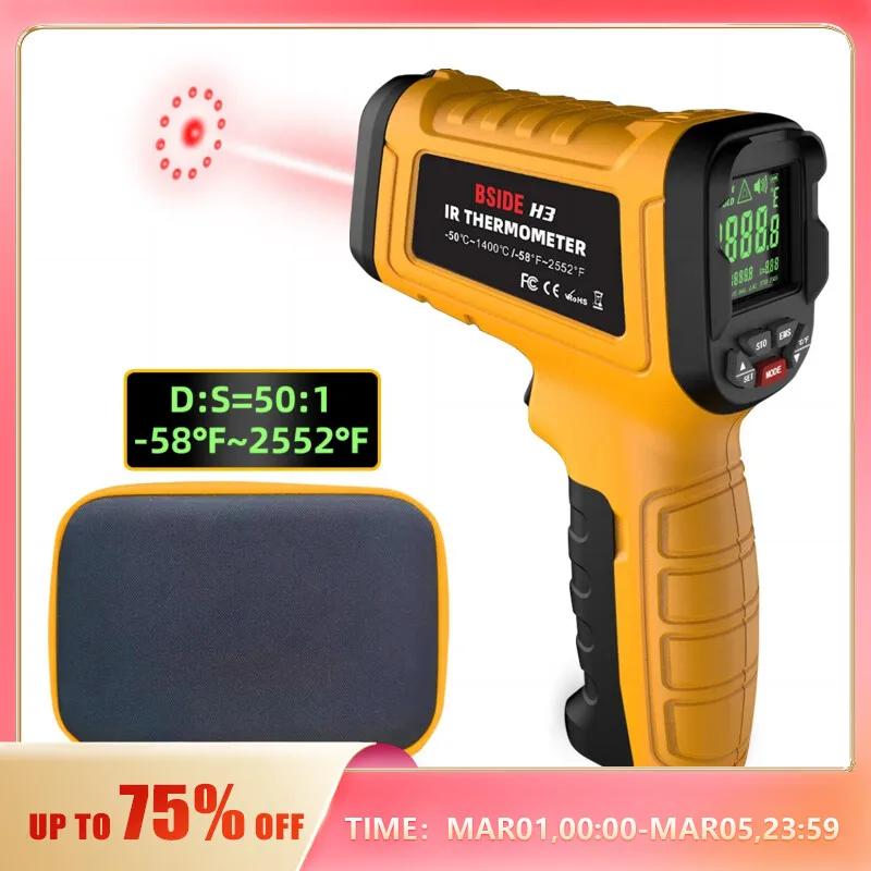 BSIDENEWInfraredThermometerProfessional501400CDigitalIRLCD