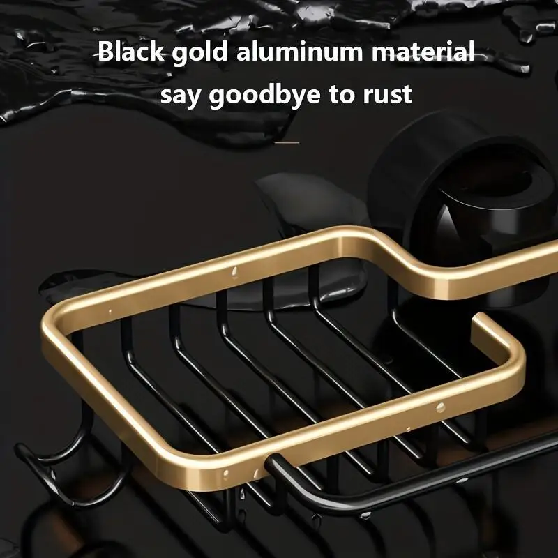 Kitchen Storage Rack Free Stamping Space Aluminium Kitchen Sink Drainage Rack Household Sponge Tap Drainage Hanging Basket Sink 4
