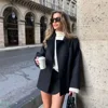 Autumn/Winter New Product Women's Fashion Casual Loose Lapel Bat Sleeves Woolen Cloak Coat
