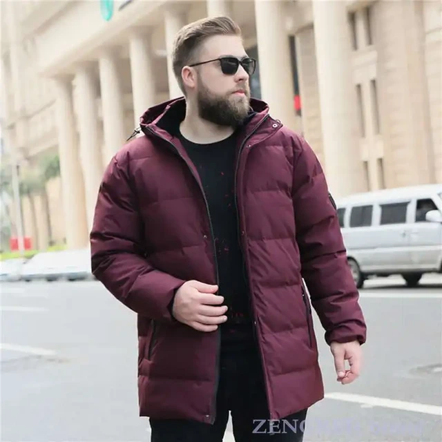 Chaqueta de plumón con capucha para hombre, Abrigo acolchado