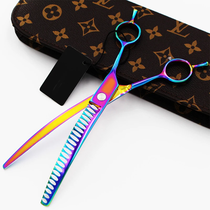 

Pet Downward Curved Thinning Scissors Professional Dog Thinning Shears Dense Shark Hair Cut Tools Cat Grooming Scissors