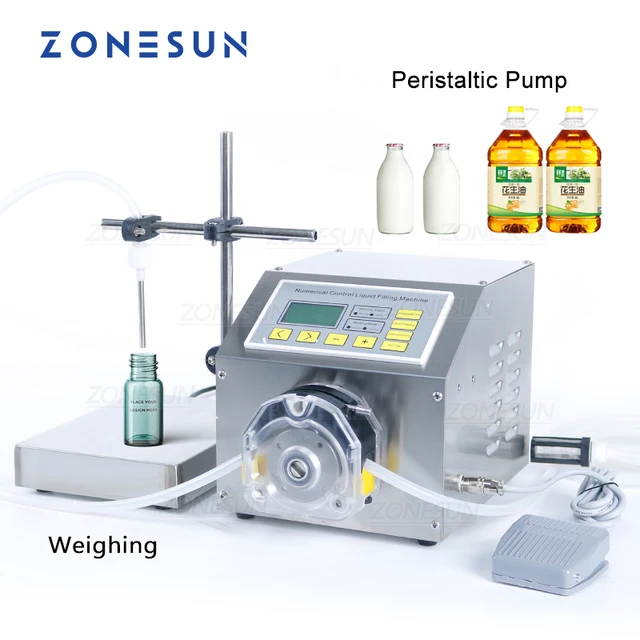ZONESUN Semi-Automatic Peristaltic Pump Liquid Filling Machine for Beverage, Perfume, Lotion Filler ZS-PP531W 1