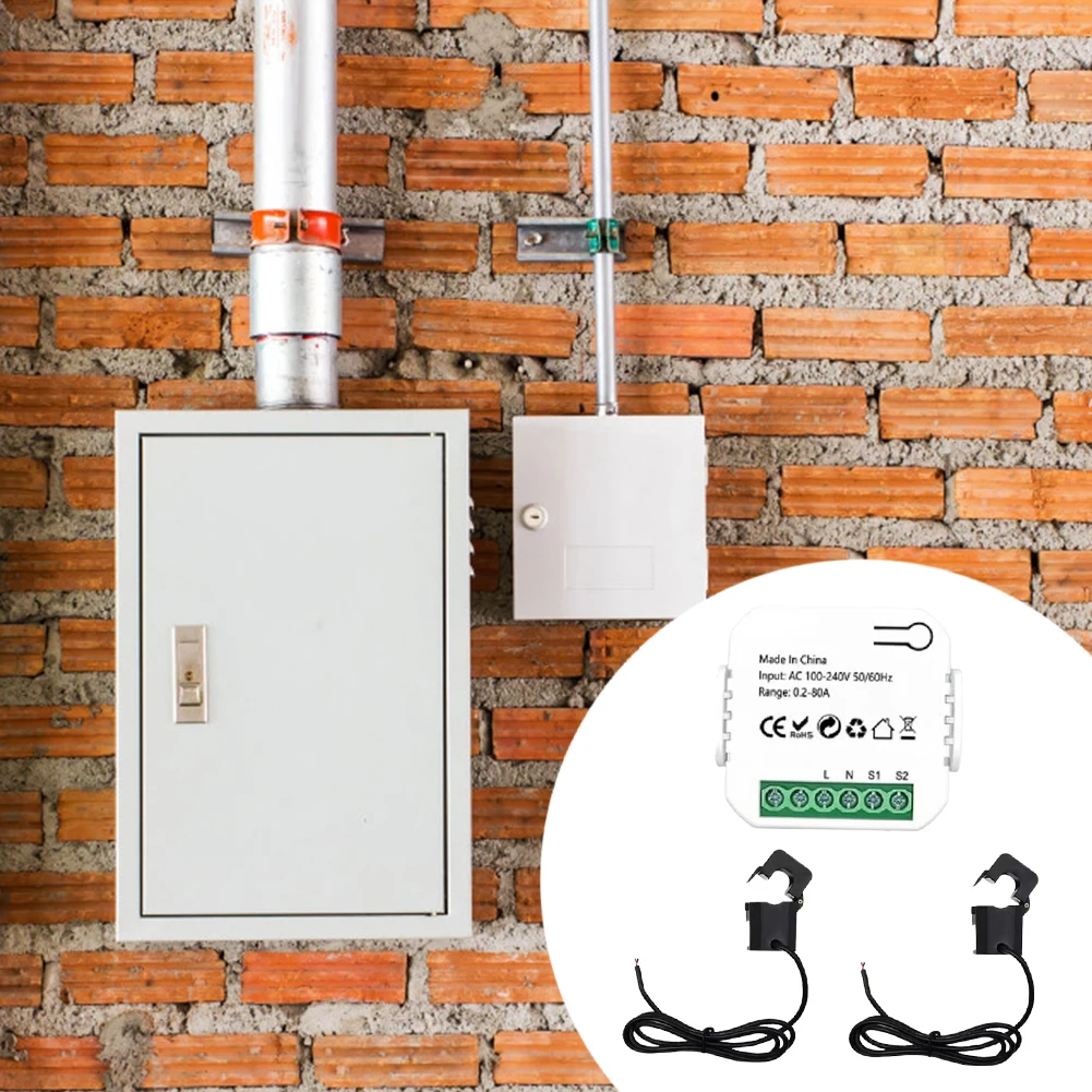 100A WIFI Intelligent Energy Meter APP Control 1/2 Channel KWh Power Monitor 110-240 V 50/60Hz Solar PV Two Way Power Monitor