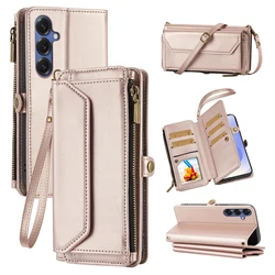 Stylish Wallet - Style Crossbody Phone Case with Multiple Card Slots and Coin Pocket in Faux Leather - Galaxy A42 5G (Rose Gold)