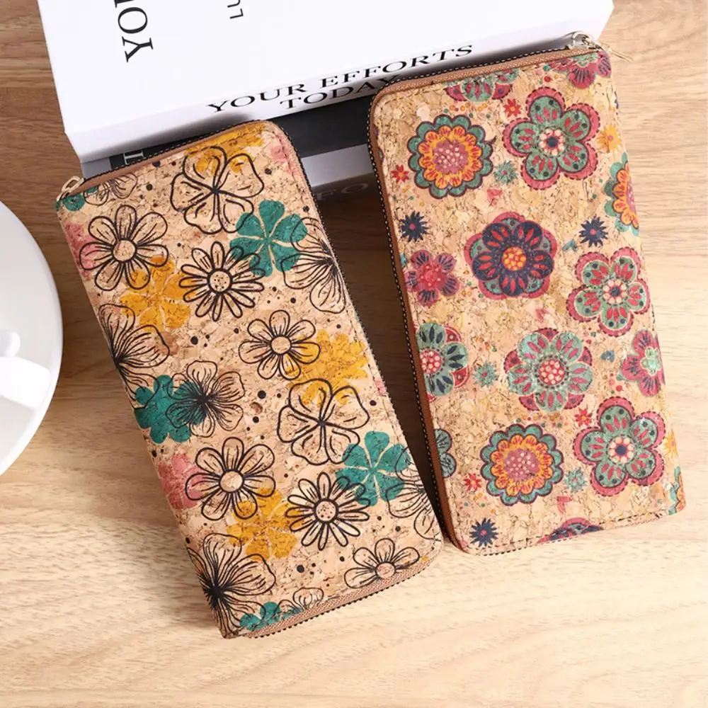 Bohemian Style Women's Wallet Retro Advanced Wallet with Wood Grain Portable Geometry Multiple Card Slots Card Holder Coin Purse 3