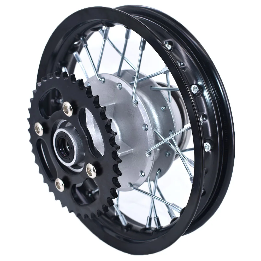 1.40-10" inch Aluminum Alloy Circle Drum Brake Hub 12mm Rear Wheel Axle with sprocket For Small Kid's Dirt Pit Bike Motorcycle