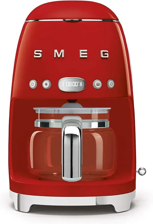 Smeg Drip Coffee Machine, Red, 10 cup