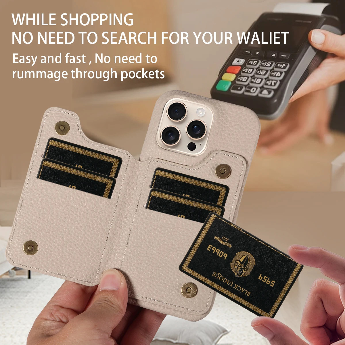 Stylish Multifunctional PU Leather Phone Case with Card Slots and Stand