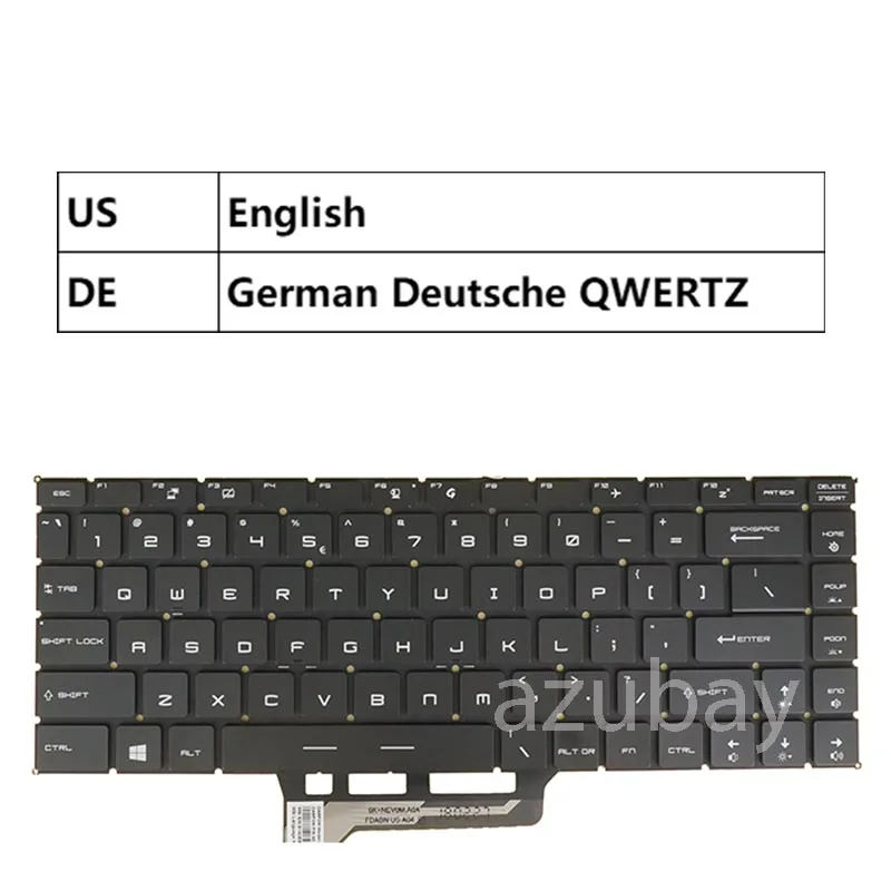 Teclado Alemão dos E.u. e do Francês Discrição 8se 8sf 8sg 9sd 9sf 9sf 9sg 9sg de Msi Gs65 Fino 8rf Nsk-fdbbn 01 Pela-chave Rgb Backlit
