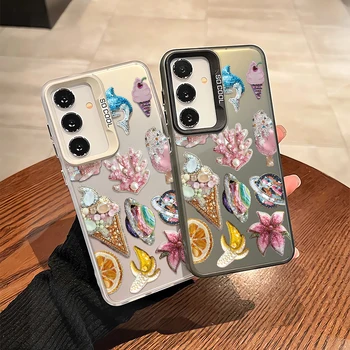 Ice Cream Gem Phone Case For Samsung GalaxSamsung Note 20 Ultra S20 S21 S22 Plus Case Funda For Samsung S23 S24 S25 Plus FE Cover Case Funda 1