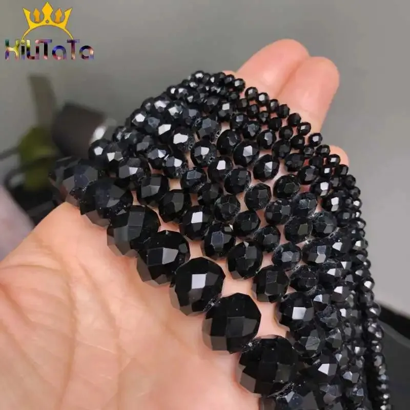 Faceted Glass Crystal Rondelle Beads Loose Spacer Beads For Jewelry Making DIY Bracelet Necklace Strands 4/6/8/10/12/14mm