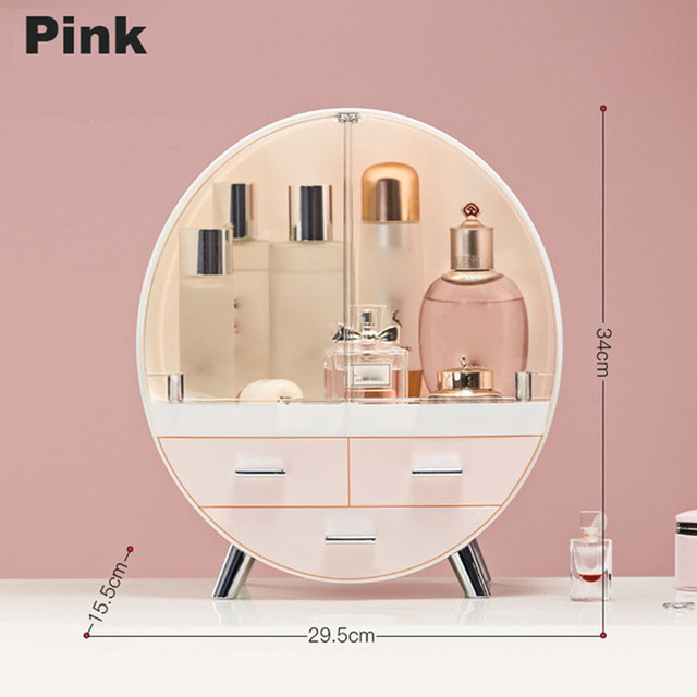 cosmetic storage box large capacity skin care dressing table high-definition cosmetic mirror dust-proof storage box