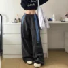 New In Women's Sweatpants Casual Matching Wide Leg Pant Chic Sportswear Loose Cargo Pants Drawstring Joggers Baggy Streetwear 2