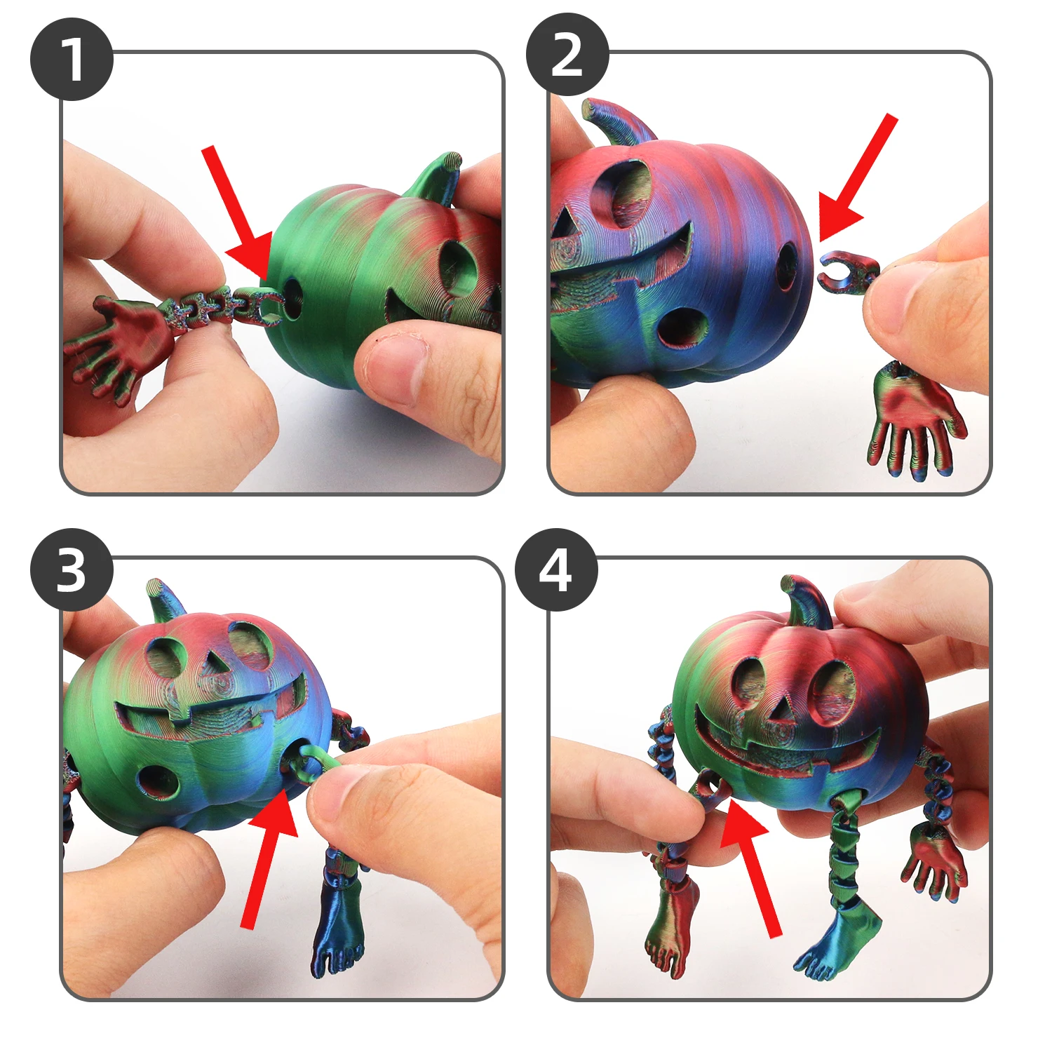 Pumpkin monsters, funny toys, Christmas ornaments, desktop decoration, DIY assembly, parent-child interaction 5