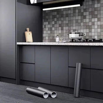 Pellicola opaca per armadio, decorazione per cucina, impermeabile, tinta unita, autoadesiva, in vinile addensato, per camera da letto, decorazioni per la casa, adesivi murali 1