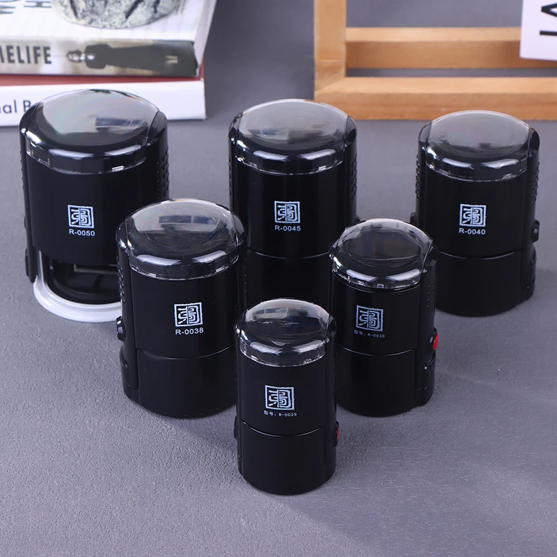 Self-Inking Round Stamp, 25/30/40/50mm, Personalize with Your Text