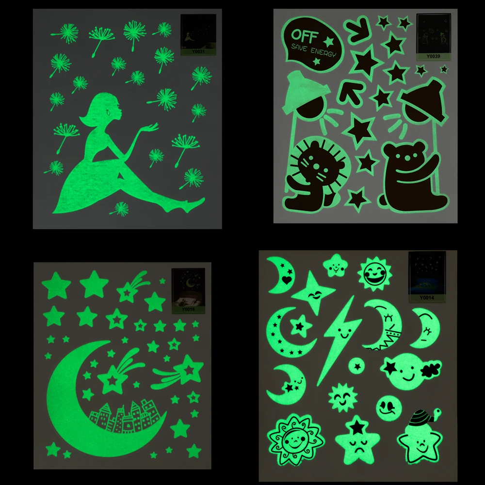 Luminous Wall Stickers for Kids Rooms Dots Stars Ceiling Wall Decals Glowing Stickers Decals Glow In The Dark Home Decor luminous wall stickers