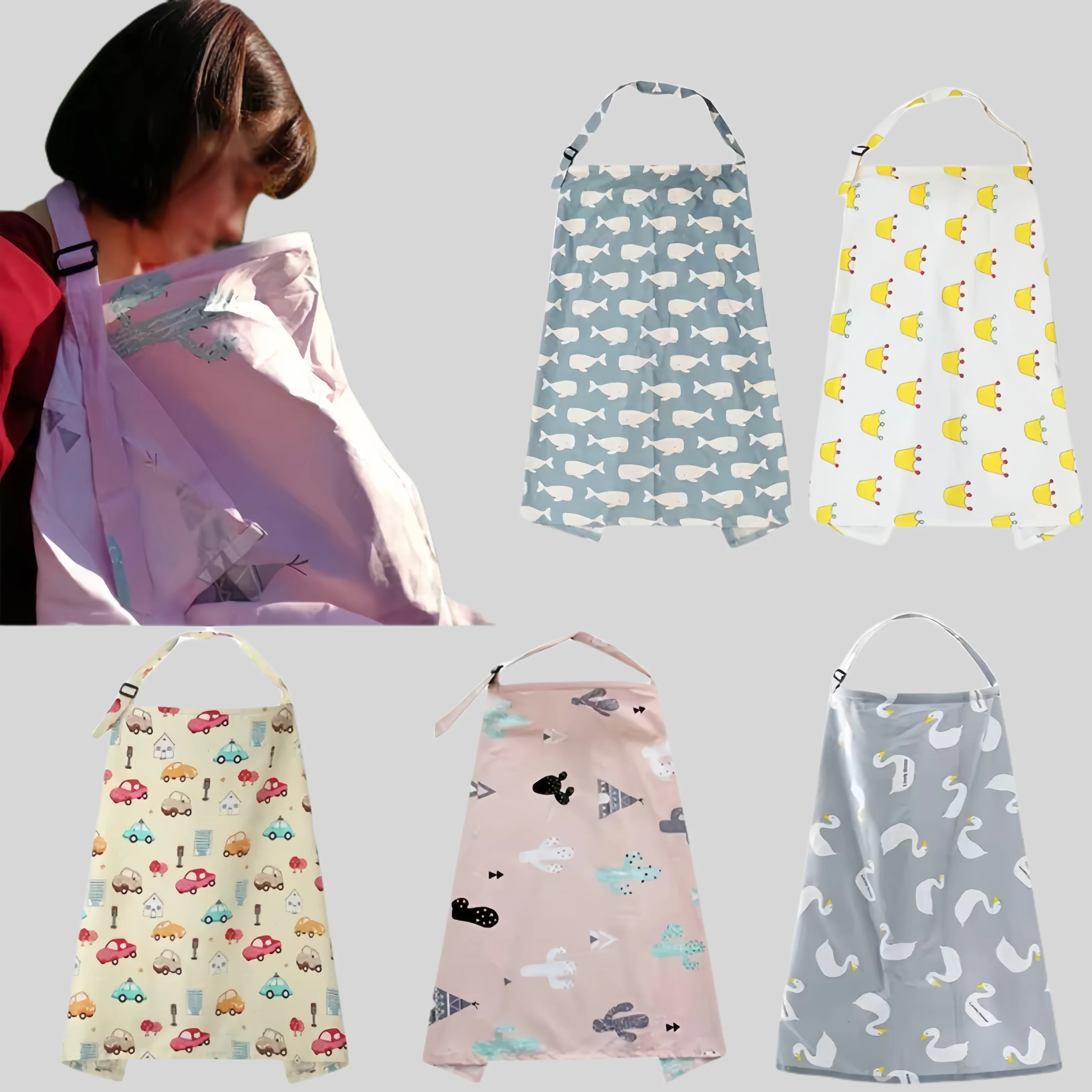 Breathable Baby Feeding Nursing Covers Mum Breastfeeding Nursing Poncho Cover Up Adjustable Privacy Apron Outdoors Cloth