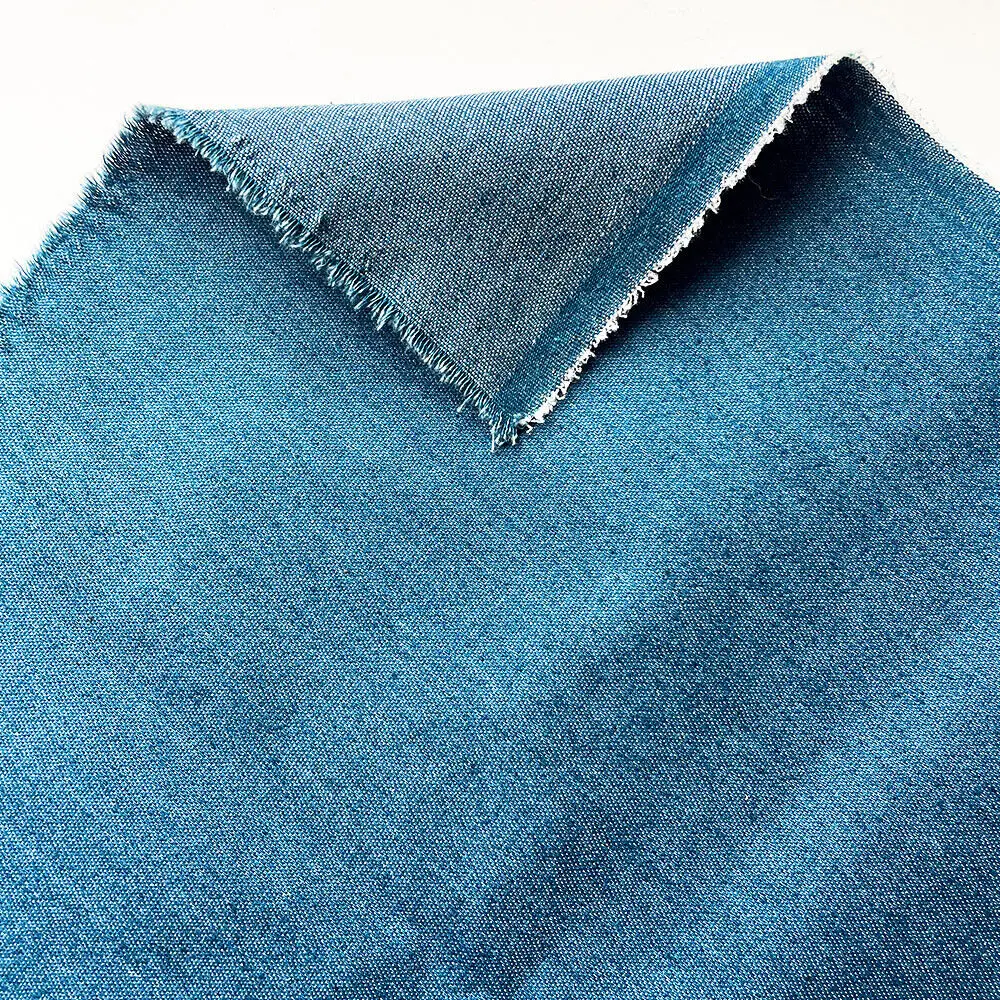 Vintage Cotton Blue Denim Fabric Light Thin Soft Cloth for DIY Dolls Clothing Jeans Dress Bag Cap Apron Crafts Manual Material