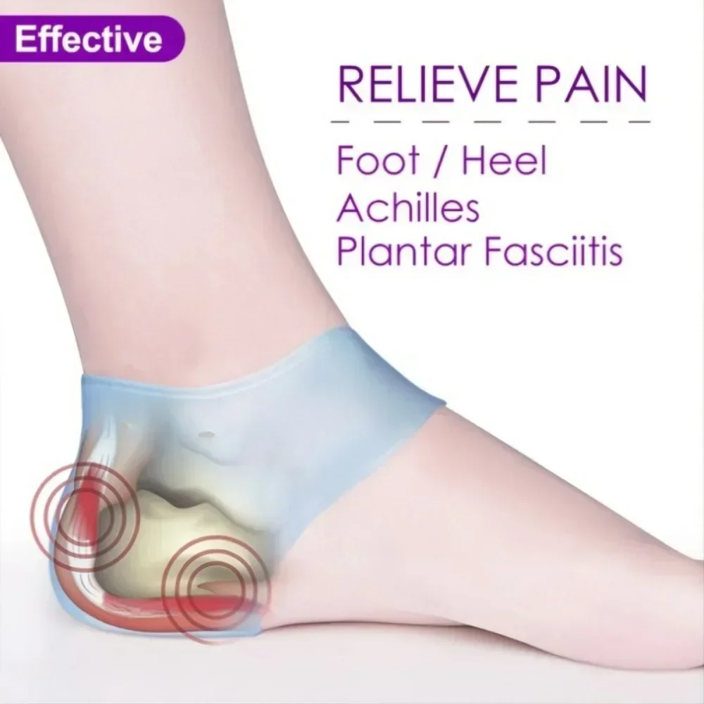 2PCS Heel Cushion Gel Heel Protector For Plantar Fasciitis Achilles Tendonitis Bone Spur Aching Feet Relieve Pain Pedicure Tools