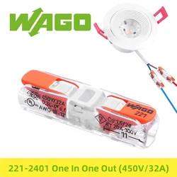10pcs Premium Universal Wiring Connectors - Original Wago Terminals (221 - 2401)