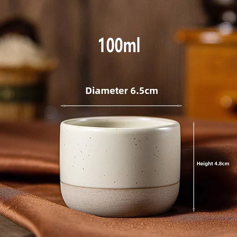 100/180/230ml Ceramic Coffee Cup Handmade Ceramic Round Japanese Tea Cup Easy To Clean BPA Free Suitable for Coffee Latte Tea