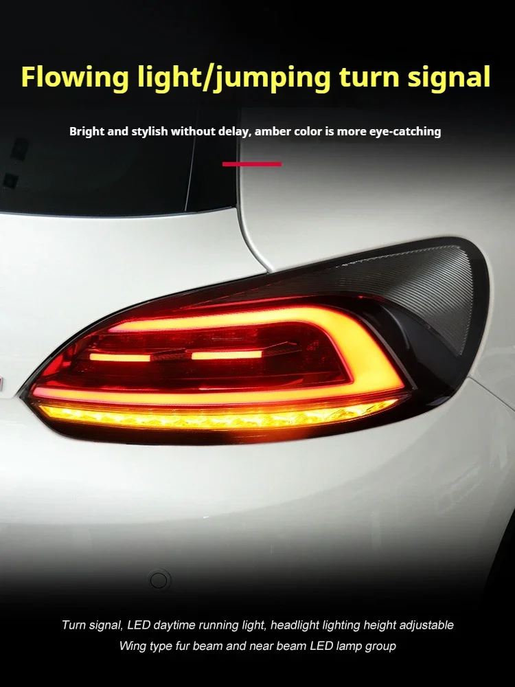 FT Luci Auto Per VW Scirocco Fanali Posteriori 2009-2014 Scirocco LED Lampada di Coda Dinamica Indicatori di direzione Fanali Posteriori Auto Montaggio - immagine 3