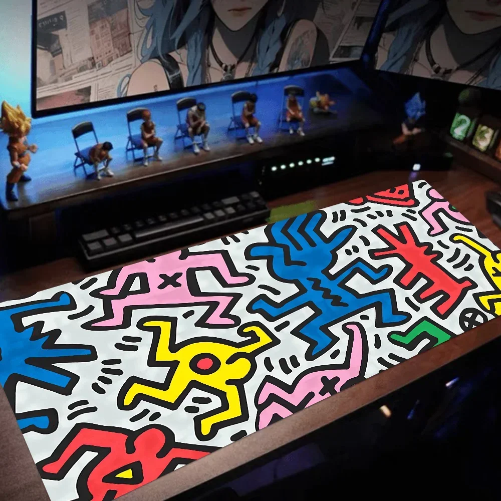 K-Keith Art Haring Cool Beautiful Anime Mouse Pad Mat Size For CSGO Game Player Desktop PC Computer Laptop 3