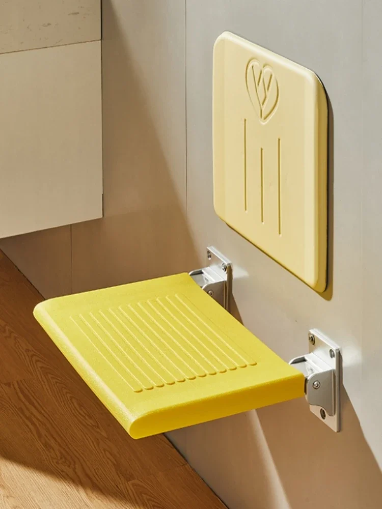 *Bathroom Folding Stool Shower Seat Wall-Mounted Non-Slip Toilet Elderly Toilet Bath Stool 2