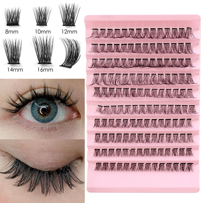 

1 Box 140 Cluster Segmented False Extension Lashes Natural Thick DIY Individual Clusters False Eyelashes Faux Mink Lash Cosmetic