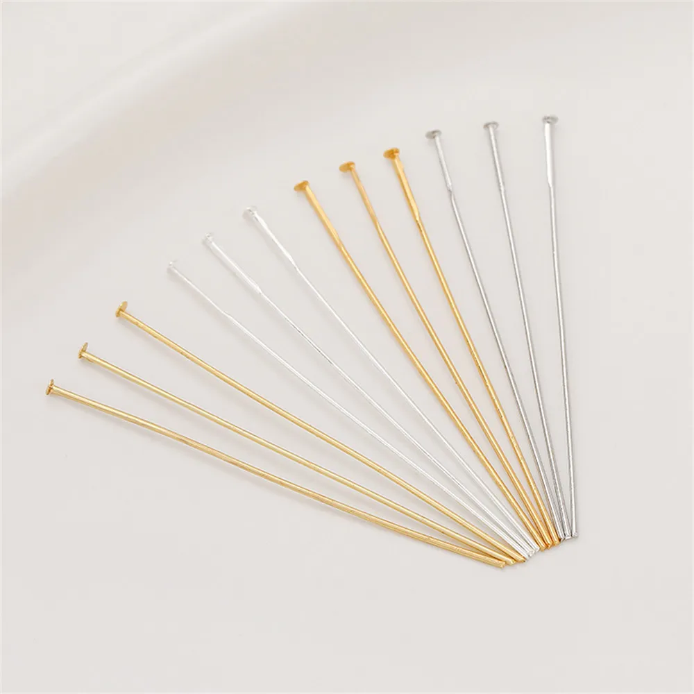 

10pcs T Flat Head Needle Copper Plated 18K Gold 14K Gold Wrapped T-shaped Needle DIY Handmade Jewelry Accessories Materials