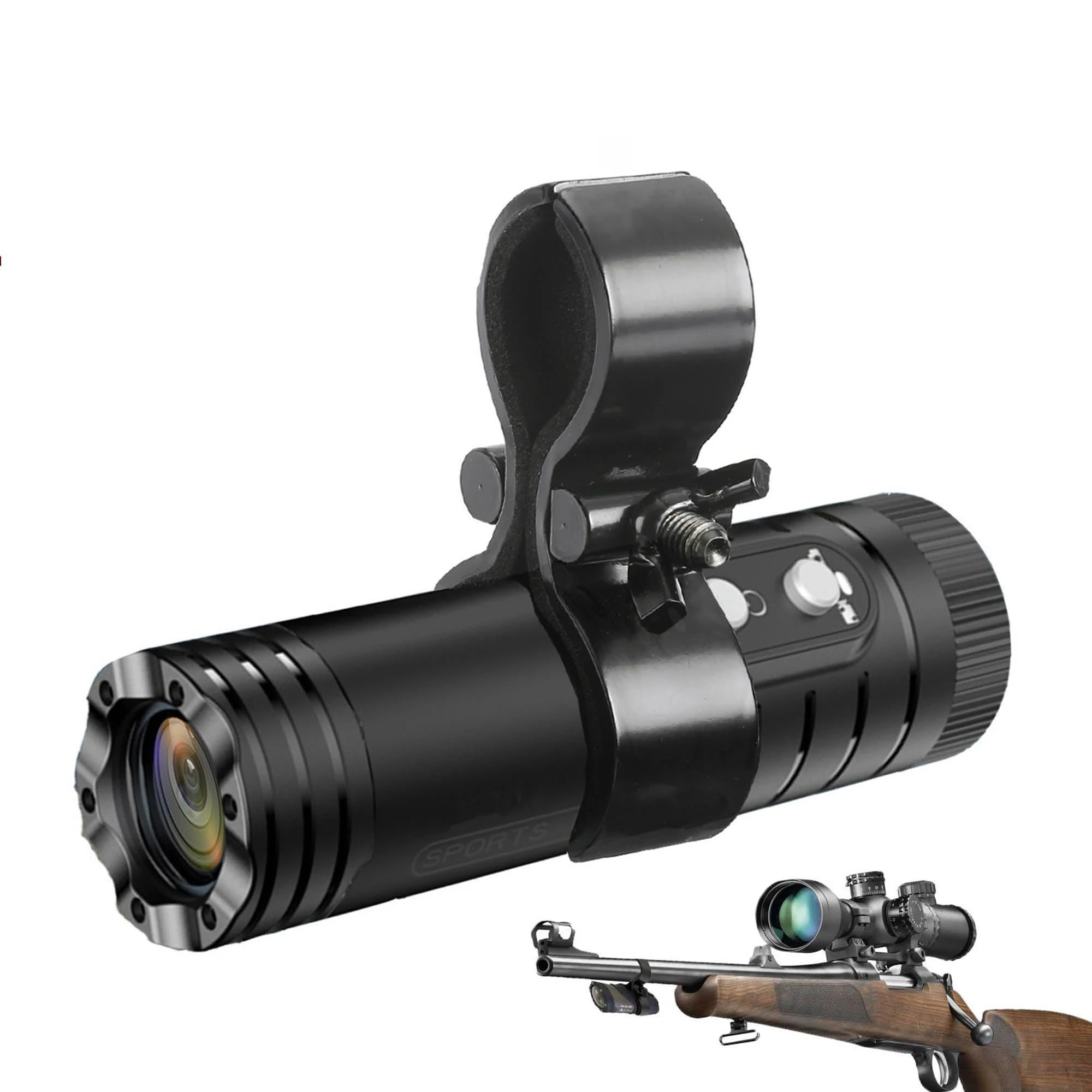 4K Hunting Camera for Shotgun or Helmet WiFi&APP Control IP66 Waterproof Gun Camera Sport Action Anti-Shake Torch