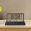 Transparent LED Large Screen Alarm Clock Temperature Date Week 12/24H Snooze Battery Desk Office School Home Decor Bedroom Kids 1