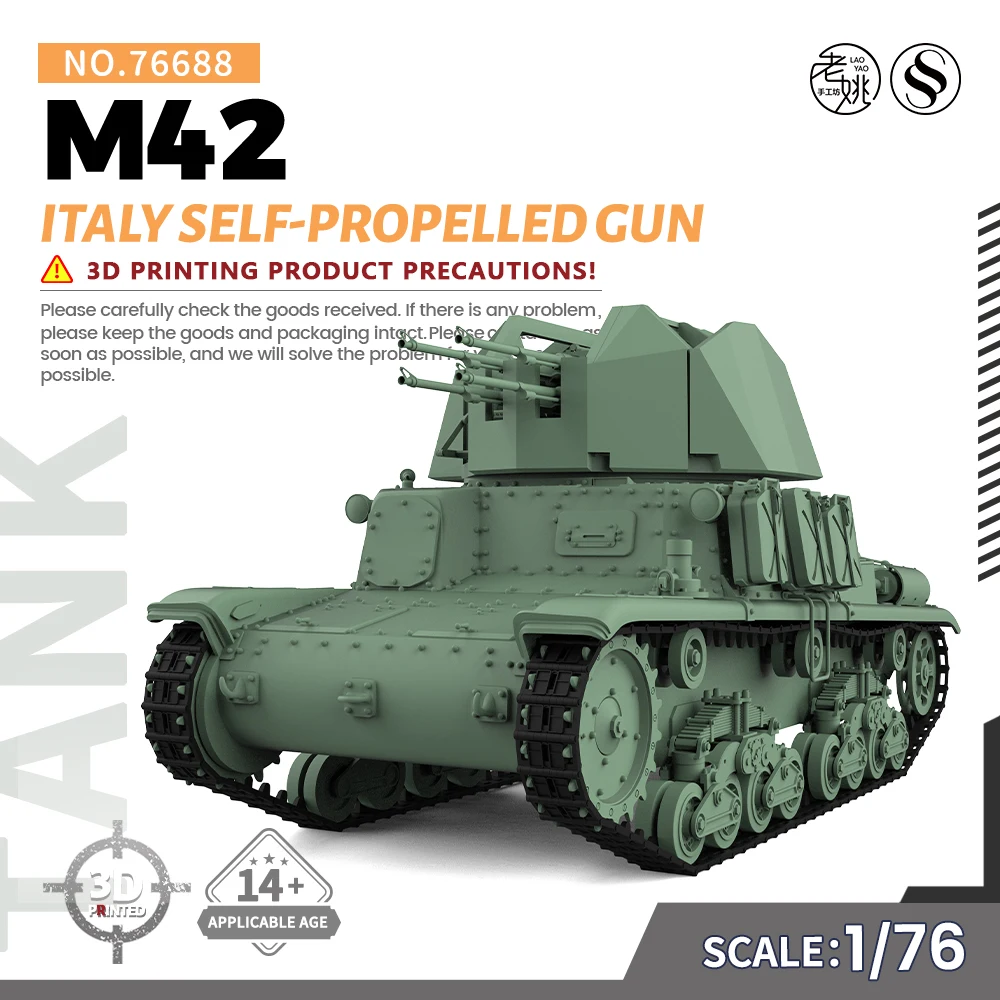 

SSMODEL SS76688 1/76 20mm WarGamingMilitary Model Kit Italy M42 Self-Propelled Gun