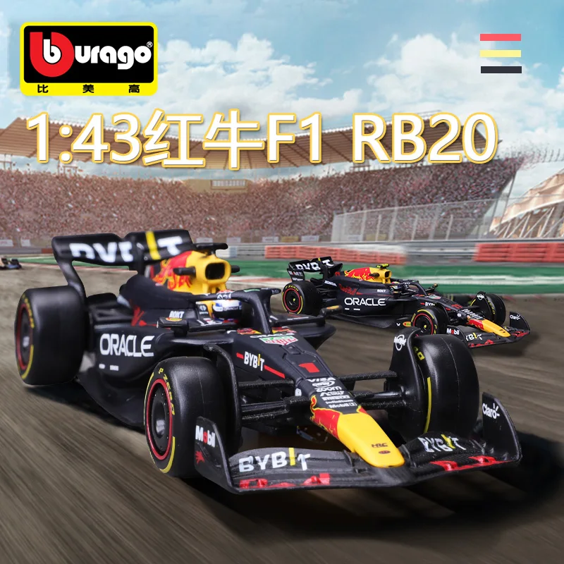 New 1:43 Burago Red Bull Rb20 2024 Formula 1 Die-Cast Alloy Racing F1 Car Model #1 Max Verstappen #11 Sergio Perez Boy Toys Gift 2
