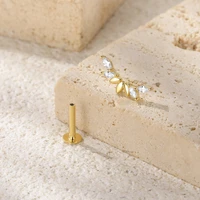 Aide 925 Sterling Silver 1pc Geometry Multi Piercing Stud Earrings For Women K Gold Simple Elegant Tassel Jewelry Gift Pendiente 5