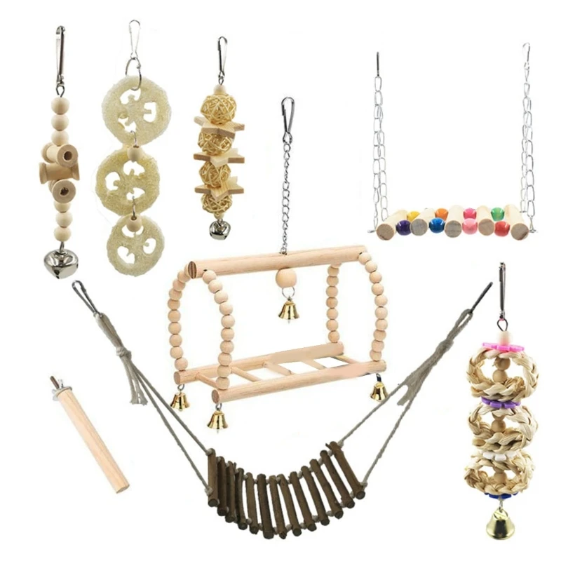 

Budgies Cage Toy Ladder Stand Swing Parrots Swing Gym Toy Bridge Climbing Toy for Parakeets Cockatiel