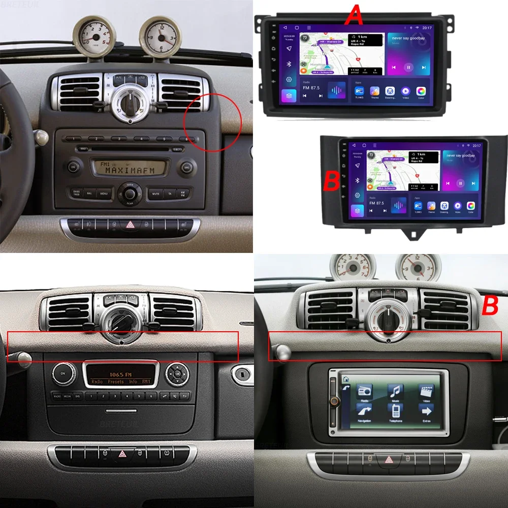 Per Benz Smart Fortwo 2006 2007 2008 2009 2010 2011 2012 2013 2014 2015 Autoradio Android Multimedia Video Player Navigazione GPS Carplay Touch Screen Auto Stereo Sistema Intelligente - immagine 2