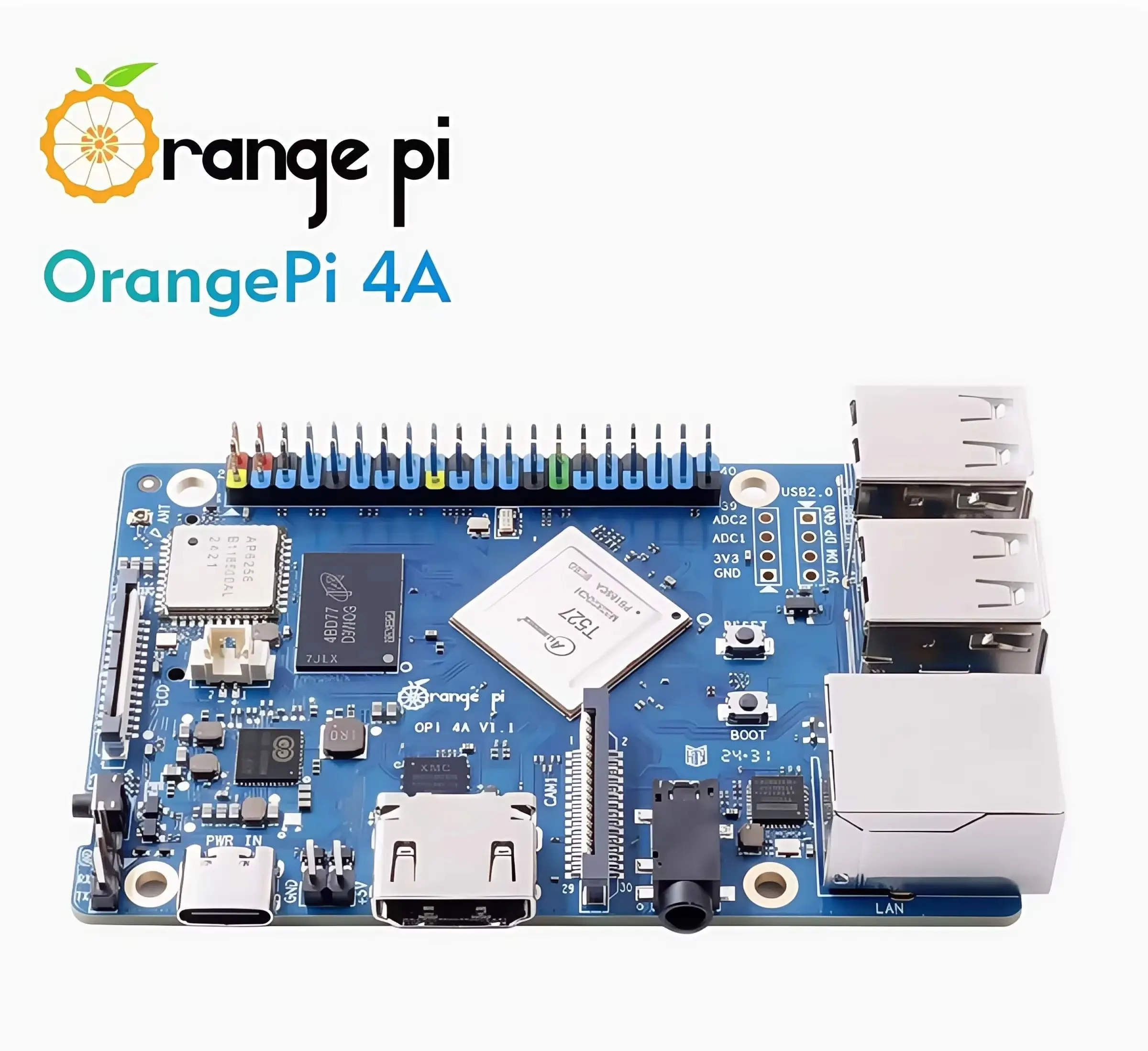 AvaCoreOrange Pi 4A 2GB/4GB Allwinner T527 칩 2G 및 4G 실행 메모리 옵션