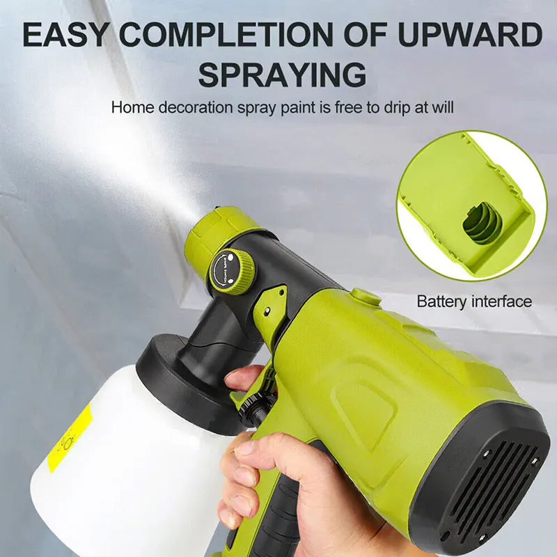 1000ml Cordless High Pressure Spray Gun Airless Paint Sprayer for