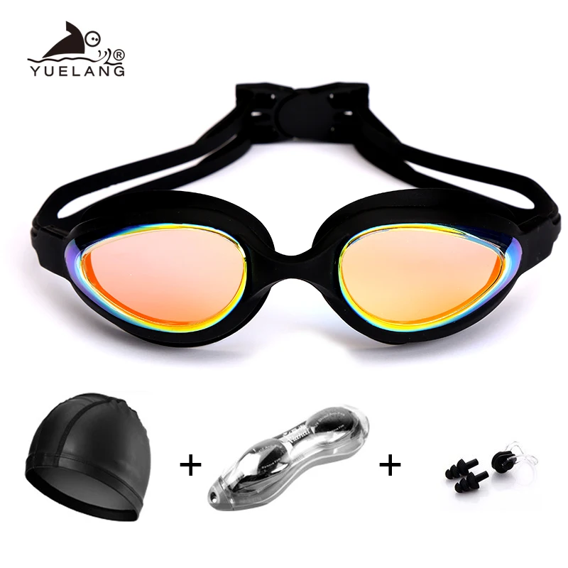 Swimming Goggles with cap Nose clip set Anti-fog UV Protection Waterproof Silicone Swimming Glasses Adult/boy/girl Eyewear box 10600nm laser safty glasses protective goggles ep 4 5 continuous absorption eye protection t% 90 ce od5 with box