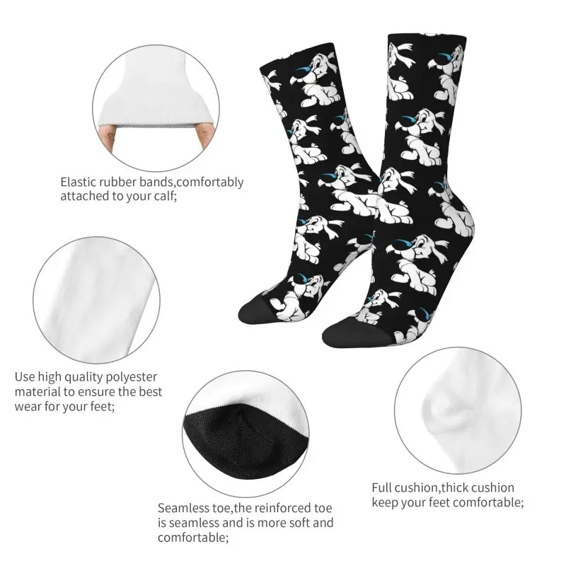 Asterix And Obelix Dogmatix Men Women Crew Socks Unisex Cool 3D Print Funny Cartoon Dog Idefix Dress Socks