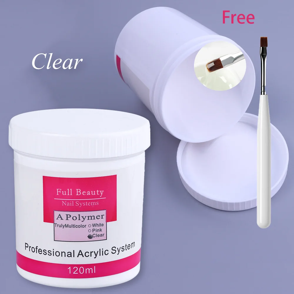 Nails 1pcs Acrylic Powder Clear Pink White Carving Crystal Polymer 3D Nail Art Tips Builder Manicure For | - Цена: 747,79 руб.