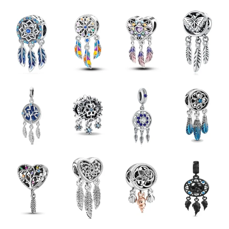 925 Silver Sparkling Dream Catcher Charm Bead Fit Decoration Original Bracelet DIY accessory Jewelry for Women Gift Pendant charm jewelry beads charms silver charm bead charm bead sterling silver beads charm beads jewelry silver bead bracelet silver charm bracelet