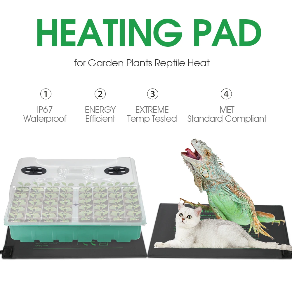 110V/220V Garden Nursery Cultivation Growth Heating Mat for Indoor Winter Plants Seeds Germinate Constant Temperature Warmth Pad