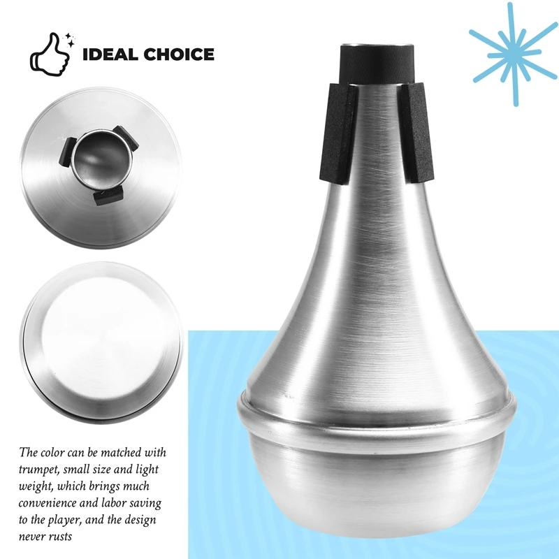 New-Weaker Beginners Practice Straight Body Mute Accessories Portable Mute Aluminum Alloy Trumpet